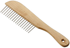 Wooden Handled Poodle Comb